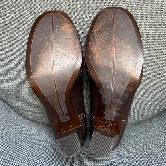 Marc Fisher Vintage Leather Heels Brown 6 - Picture 9 of 11